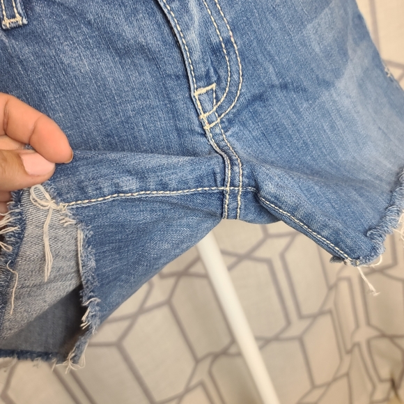 people's liberation women's stretch denim shorts size 26 blue - Picture 8 of 12